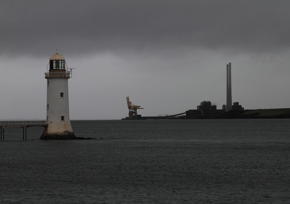 Lighthouse and Power Plant on River Shannon